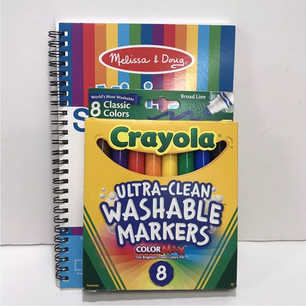 Melissa And Doug Mini Sketch Pad 6 by 9” Crayola Ultra Clean Washable Markets